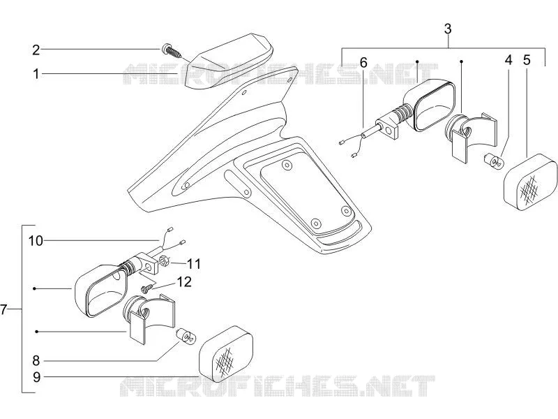 Rear headlamps - Turn signal lamps PIAGGIO PIAGGIO-SCOOTER 50 NRG 2011  NRG Power DD H2O