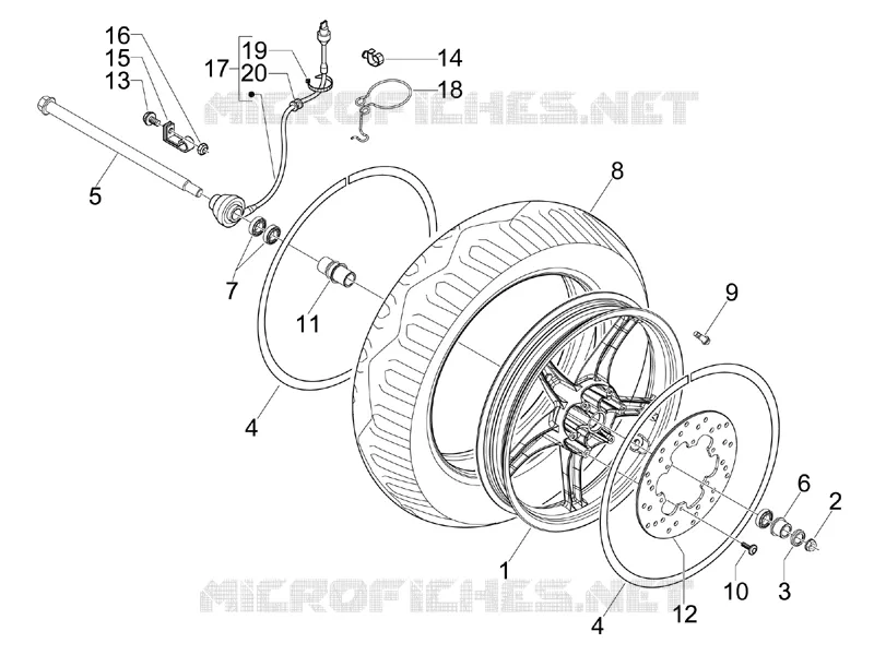 Front wheel PIAGGIO PIAGGIO-SCOOTER 50 NRG 2007  NRG Power DD Serie Speciale