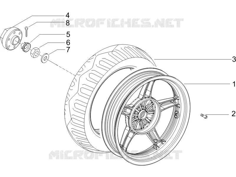 Rear wheel PIAGGIO PIAGGIO-SCOOTER 50 NRG 2005  NRG Power DT