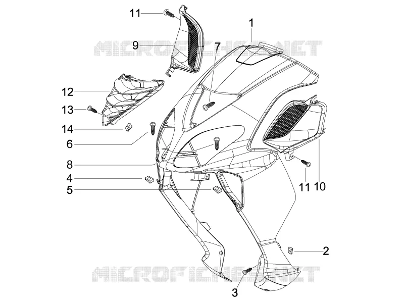 Front shield PIAGGIO PIAGGIO-SCOOTER 50 NRG 2010  NRG Power DT