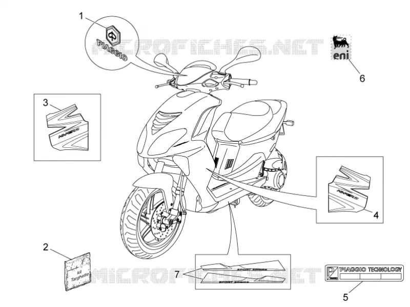 Plates - Emblems PIAGGIO PIAGGIO-SCOOTER 50 NRG 2008  NRG Power DT