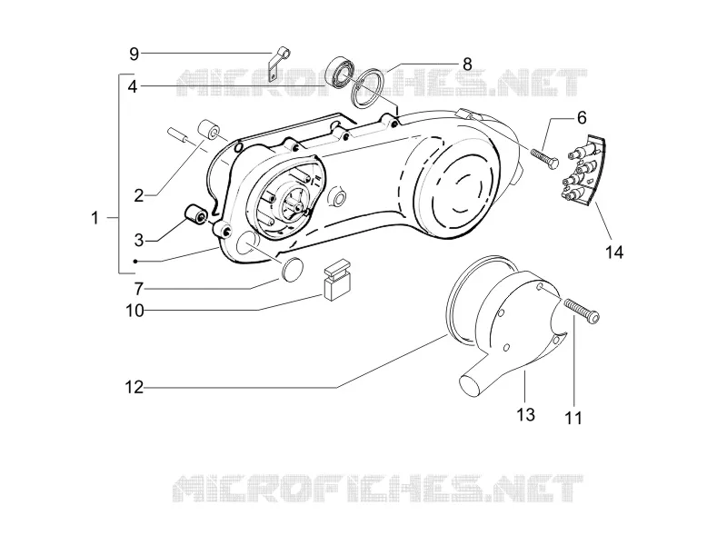 Crankcase cover - Crankcase cooling PIAGGIO PIAGGIO-SCOOTER 50 NRG 2011  NRG Power DT Serie Speciale