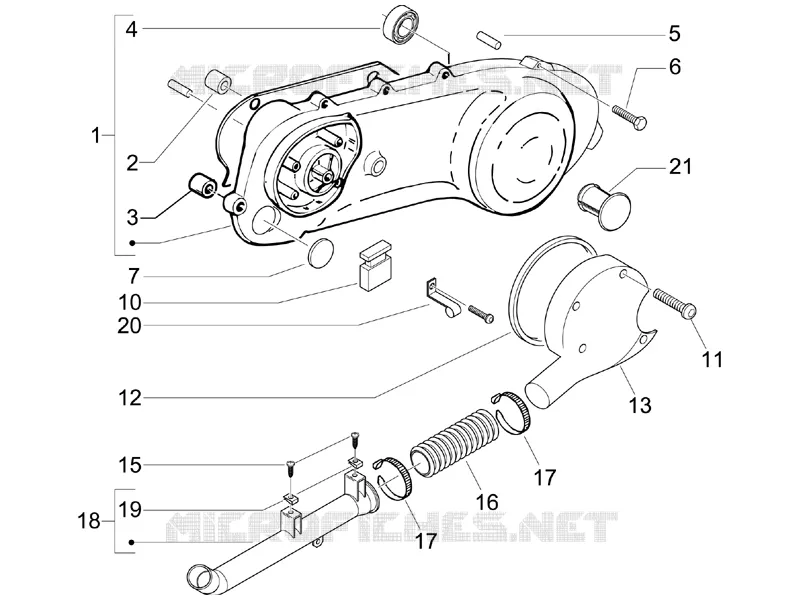 Crankcase cover - Crankcase cooling PIAGGIO PIAGGIO-SCOOTER 50 NRG 2010  NRG Power Pure jet