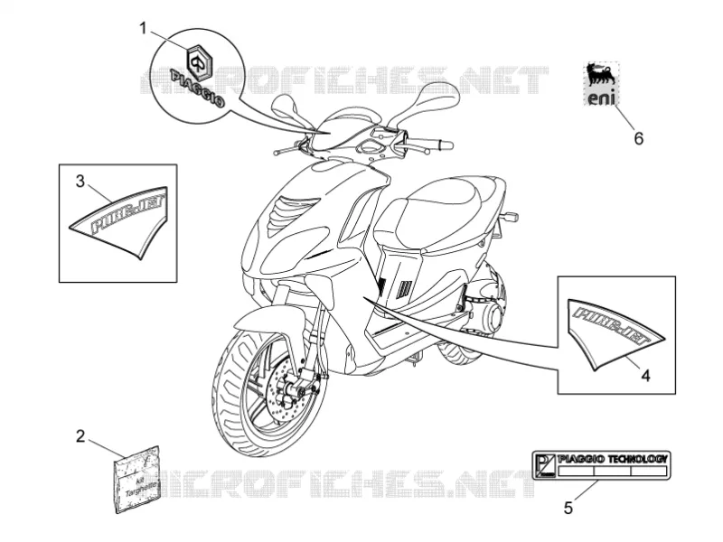 Plates - Emblems PIAGGIO PIAGGIO-SCOOTER 50 NRG 2010  NRG Power Pure jet