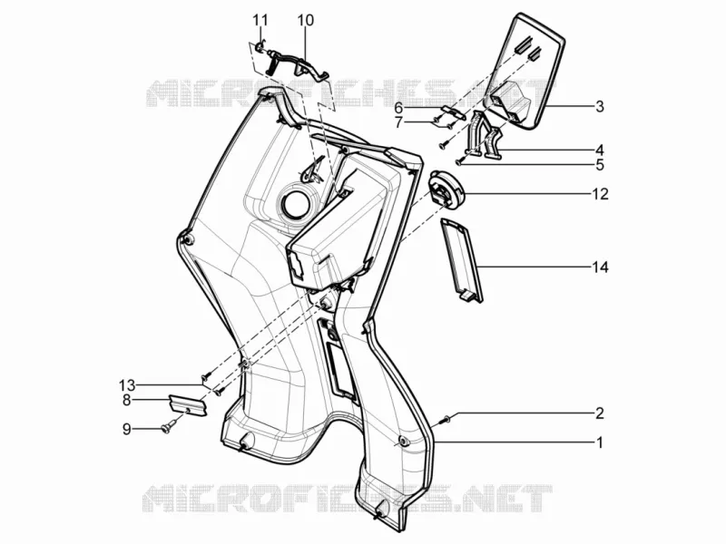 Front glove-box - Knee-guard panel PIAGGIO PIAGGIO-SCOOTER 125 TYPHOON 2011  Typhoon 4T 2V Euro 3