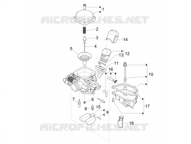 Carburetor's components PIAGGIO PIAGGIO-SCOOTER 125 TYPHOON 2012  Typhoon 4T 2V E3