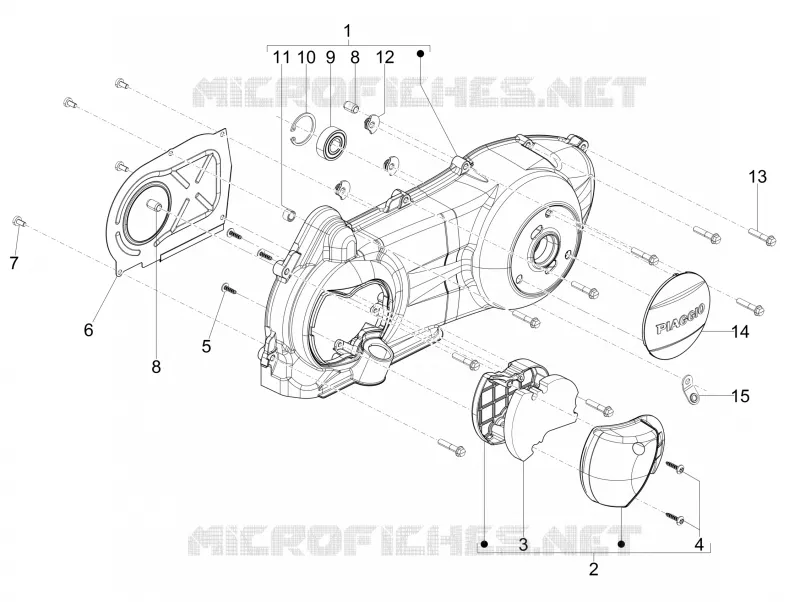 Crankcase cover - Crankcase cooling PIAGGIO PIAGGIO-SCOOTER 125 TYPHOON 2015  Typhoon 4T 2V Euro 3