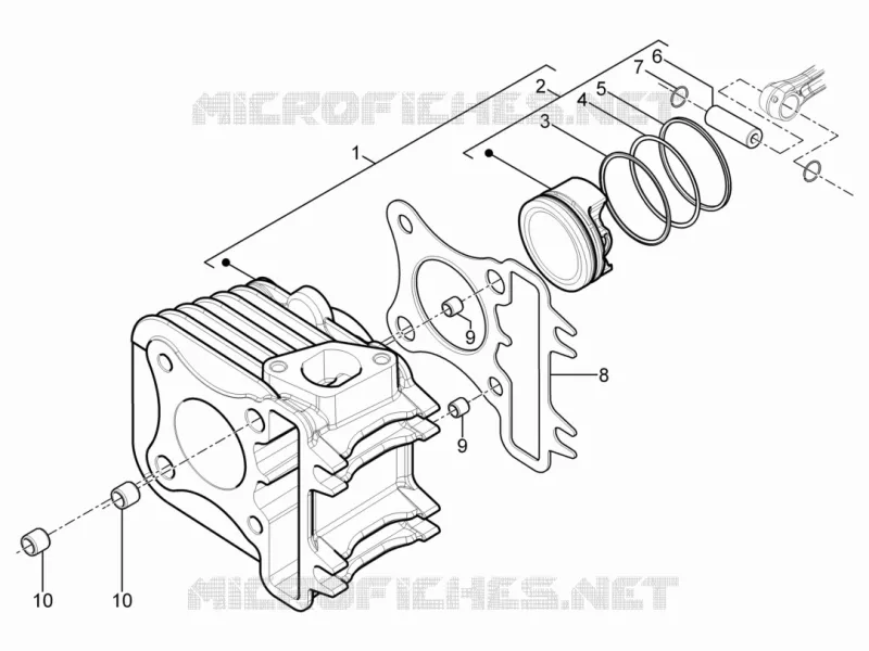 Cylinder-piston-wrist pin unit PIAGGIO PIAGGIO-SCOOTER 125 TYPHOON 2014  Typhoon 4T 2V Euro 3