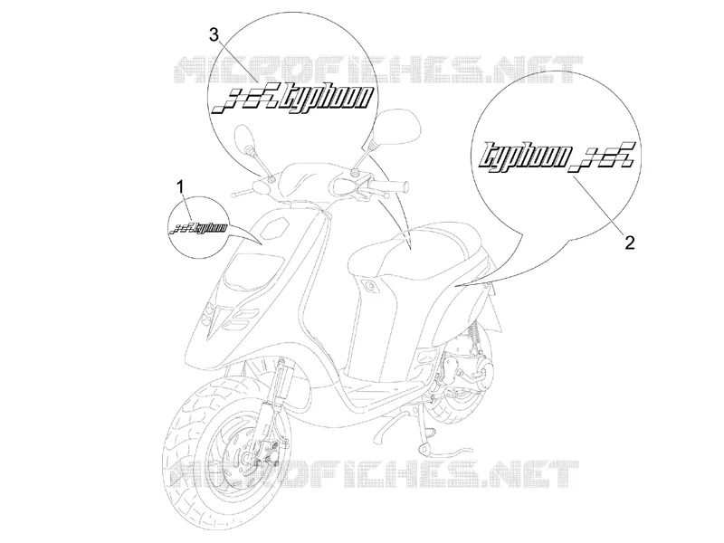 Plates - Emblems PIAGGIO PIAGGIO-SCOOTER 50 TYPHOON 2006  Typhoon