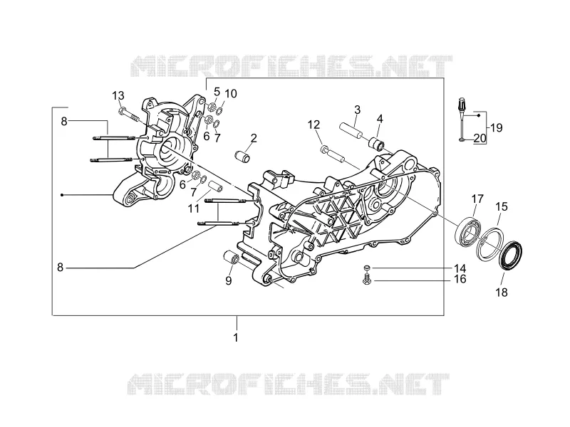 Crankcase PIAGGIO PIAGGIO-SCOOTER 50 TYPHOON 2008  Typhoon