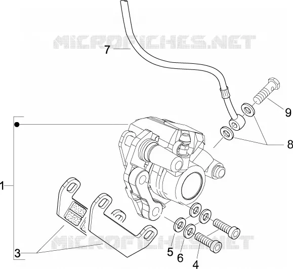 Brakes pipes - Calipers PIAGGIO PIAGGIO-SCOOTER 50 TYPHOON 2010  Typhoon 2T Euro 2