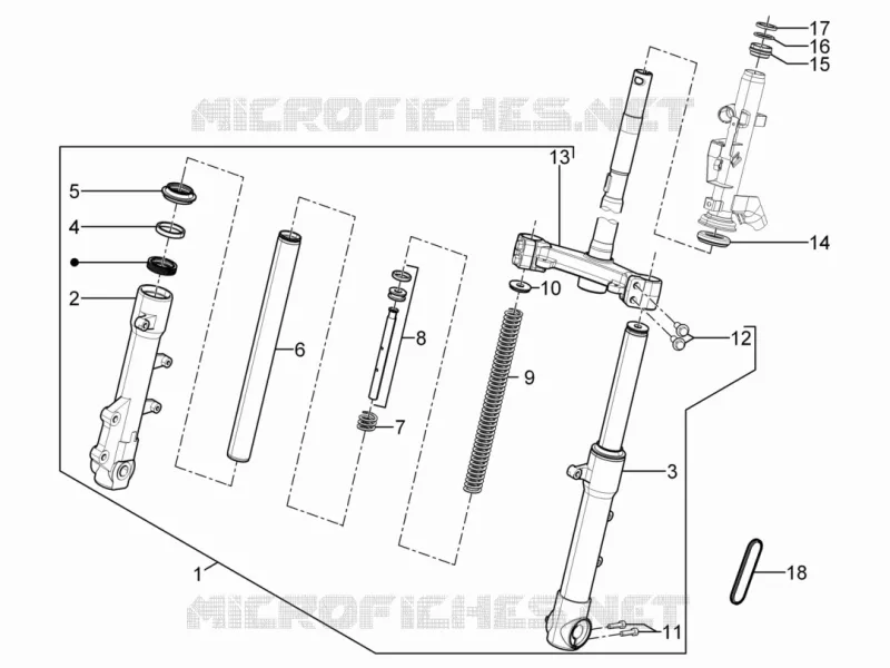 Fork/steering tube - Steering bearing unit PIAGGIO PIAGGIO-SCOOTER 50 TYPHOON 2010  Typhoon 2T Euro 2