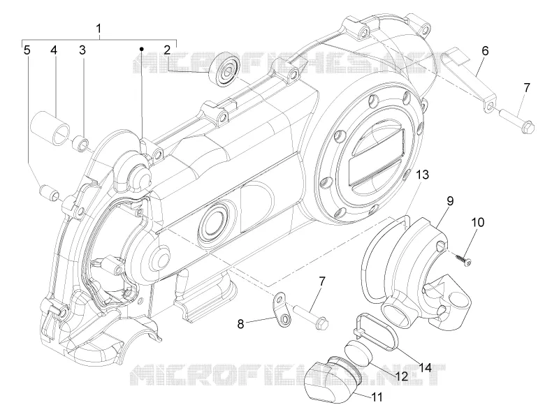 Crankcase cover - Crankcase cooling PIAGGIO PIAGGIO-SCOOTER 50 TYPHOON 2015  Typhoon 2T Euro 3