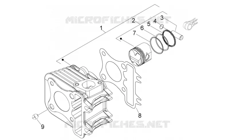 Cylinder-piston-wrist pin unit PIAGGIO PIAGGIO-SCOOTER 50 TYPHOON 2013  Typhoon 2T Euro 3
