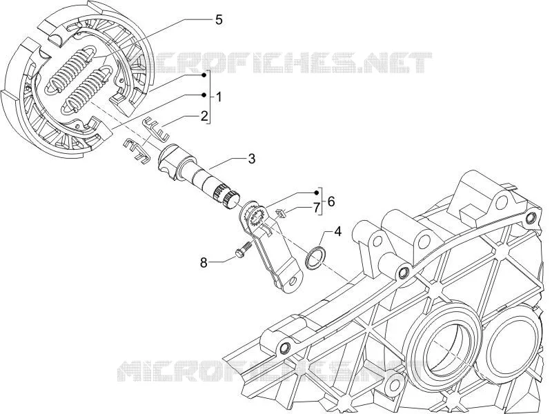 Rear brake - Brake jaw PIAGGIO PIAGGIO-SCOOTER 50 TYPHOON 2008  Typhoon Serie Speciale
