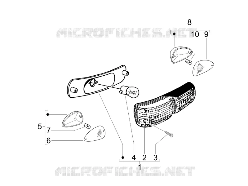Rear headlamps - Turn signal lamps PIAGGIO PIAGGIO-SCOOTER 50 TYPHOON 2007  Typhoon Serie Speciale