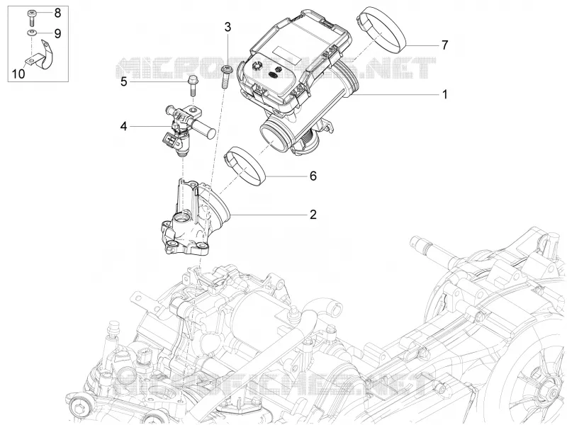 Throttle body - Injector - Union pipe PIAGGIO PIAGGIO-SCOOTER 125 X10 2012  X10 4T 4V I.E. E3