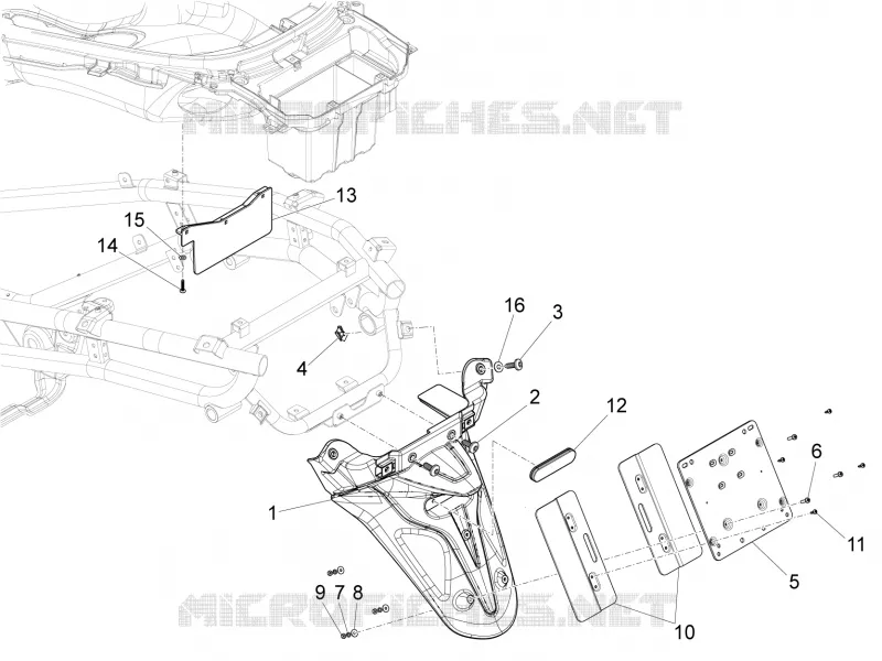 Rear cover - Splash guard PIAGGIO PIAGGIO-SCOOTER 350 X10 2013  X10 4T 4V I.E. E3
