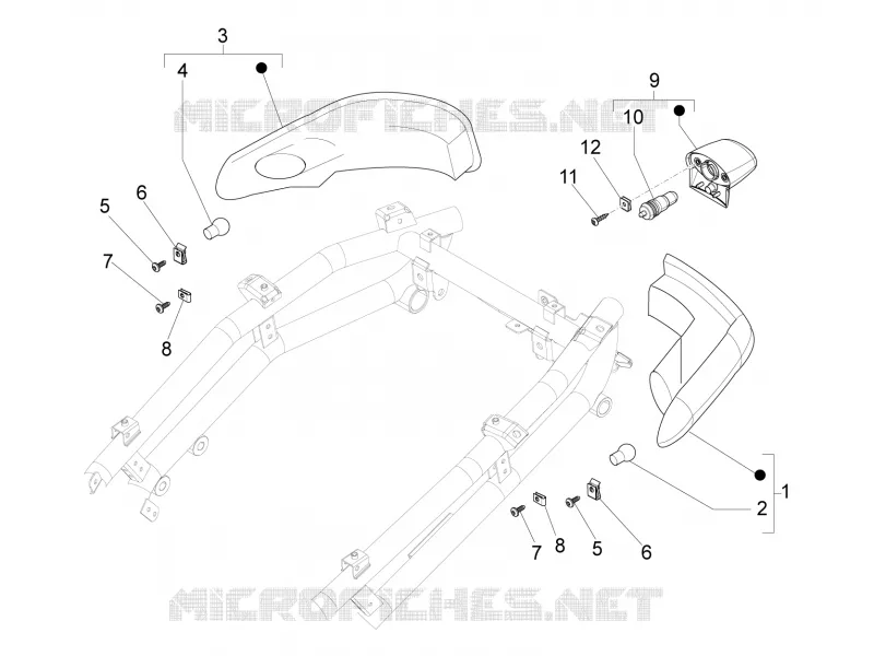 Rear headlamps - Turn signal lamps PIAGGIO PIAGGIO-SCOOTER 350 X10 2014  X10 4T 4V I.E. E3