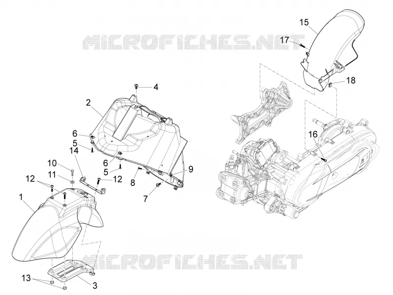 Wheel huosing - Mudguard PIAGGIO PIAGGIO-SCOOTER 350 X10 2012  X10 4T 4V I.E. E3