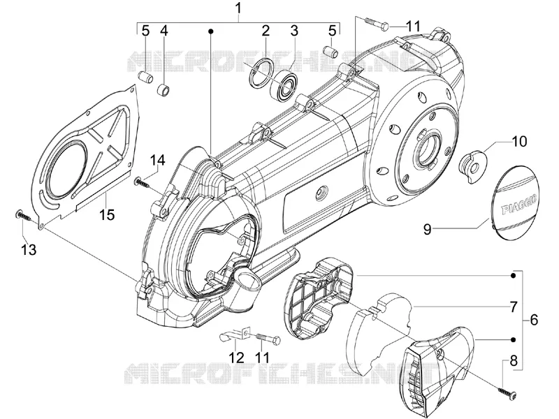 Crankcase cover - Crankcase cooling PIAGGIO PIAGGIO-SCOOTER 125 X7 2008  X7 Euro 3