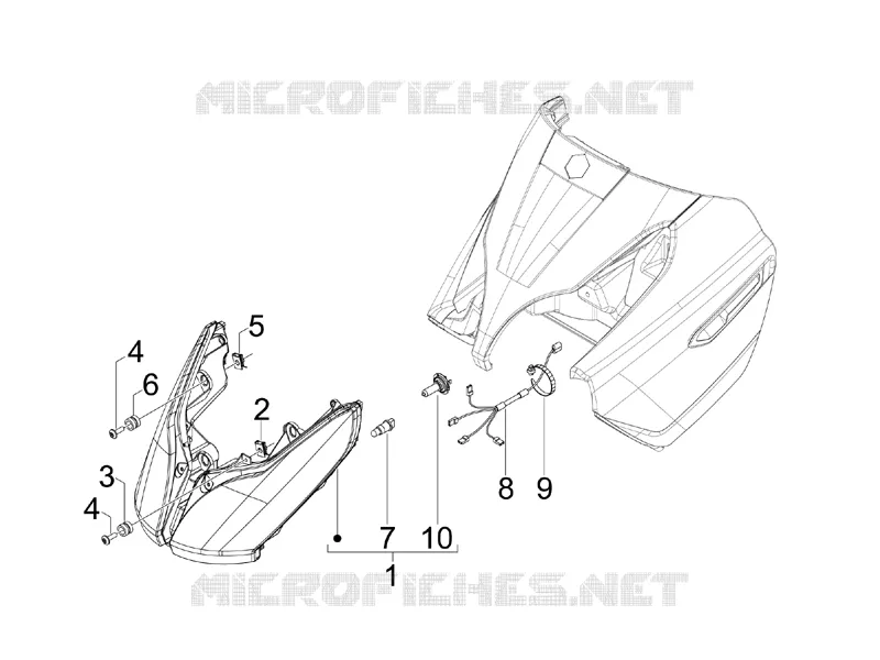 Front headlamps - Turn signal lamps PIAGGIO PIAGGIO-SCOOTER 125 X7 2008  X7 Euro 3