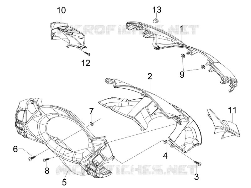 Handlebars coverages PIAGGIO PIAGGIO-SCOOTER 125 X7 2008  X7 Euro 3