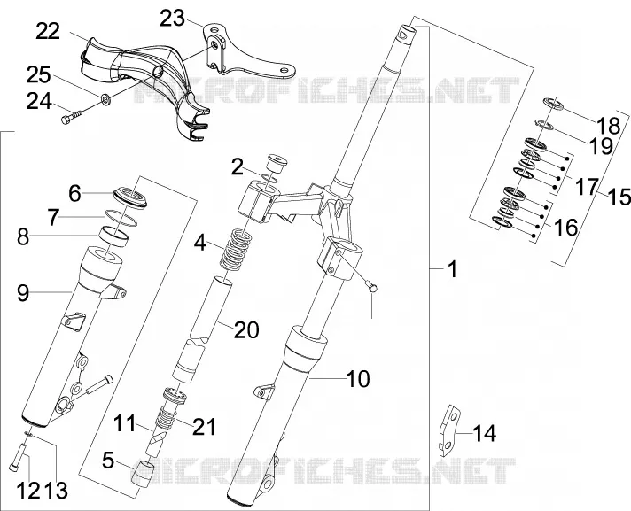 Fork/steering tube - Steering bearing unit PIAGGIO PIAGGIO-SCOOTER 125 X7 2009  X7 ie Euro 3