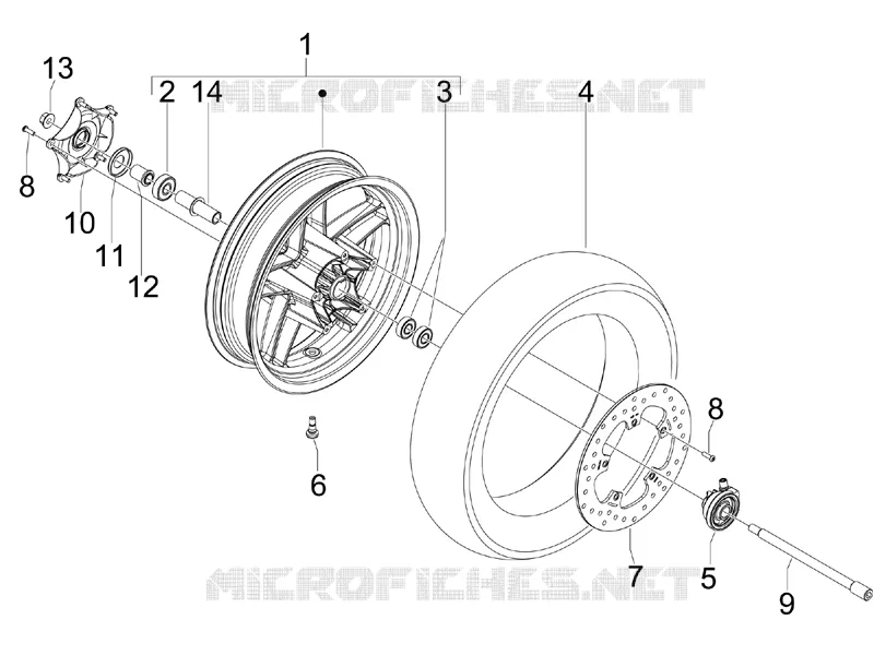 Front wheel PIAGGIO PIAGGIO-SCOOTER 125 X7 2009  X7 ie Euro 3