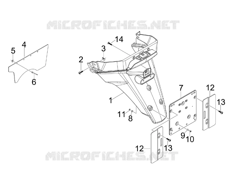 Rear cover - Splash guard PIAGGIO PIAGGIO-SCOOTER 125 X7 2009  X7 ie Euro 3