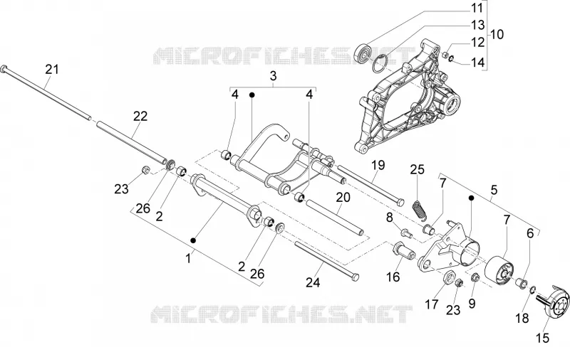 Swinging arm PIAGGIO PIAGGIO-SCOOTER 300 X7 2009  X7 ie Euro 3