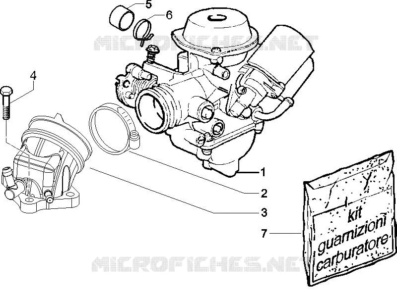Carburettor, assembly - Union pipe PIAGGIO PIAGGIO-SCOOTER 125 X8 2005  X8 Potenziato