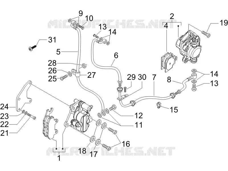 Brakes pipes - Calipers PIAGGIO PIAGGIO-SCOOTER 125 X8 2006  X8 Potenziato