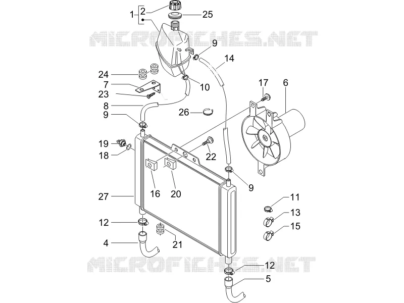 Cooling system PIAGGIO PIAGGIO-SCOOTER 125 X8 2006  X8 Premium Euro 2
