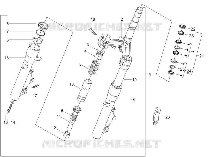 Fork/steering tube - Steering bearing unit PIAGGIO PIAGGIO-SCOOTER 125 X8 2007  X8 Premium Euro 3