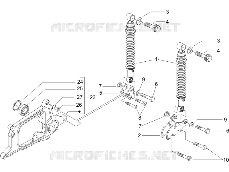 Rear suspension - Shock absorber/s PIAGGIO PIAGGIO-SCOOTER 125 X8 2007  X8 Premium Euro 3