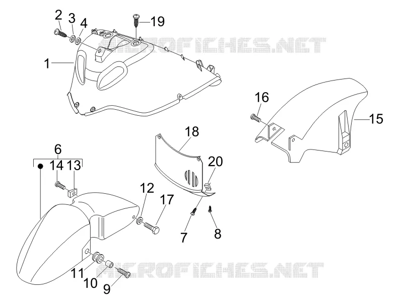 Wheel huosing - Mudguard PIAGGIO PIAGGIO-SCOOTER 125 X8 2007  X8 Premium Euro 3