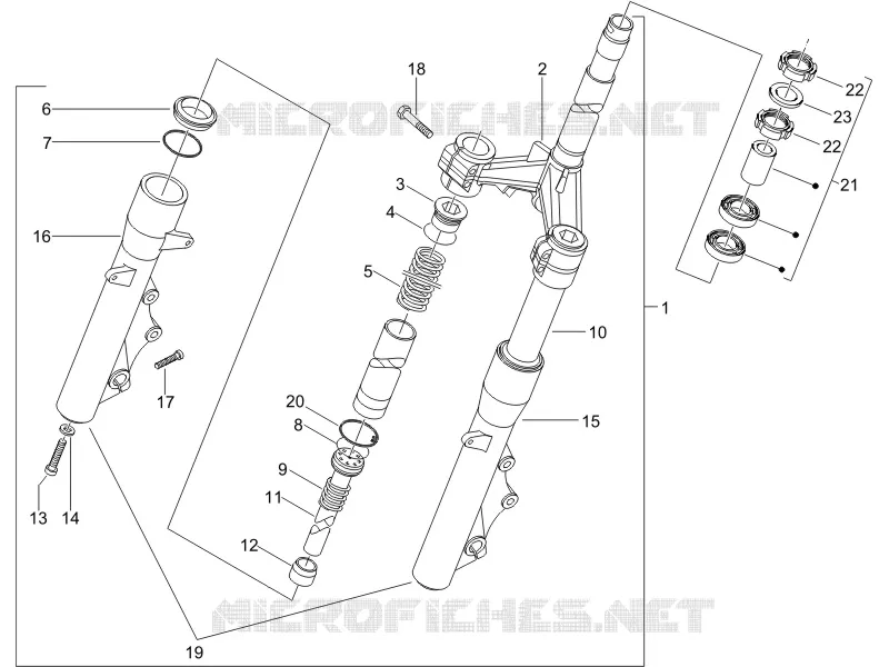Fork/steering tube - Steering bearing unit PIAGGIO PIAGGIO-SCOOTER 125 X8 2006  X8 Street Euro 2