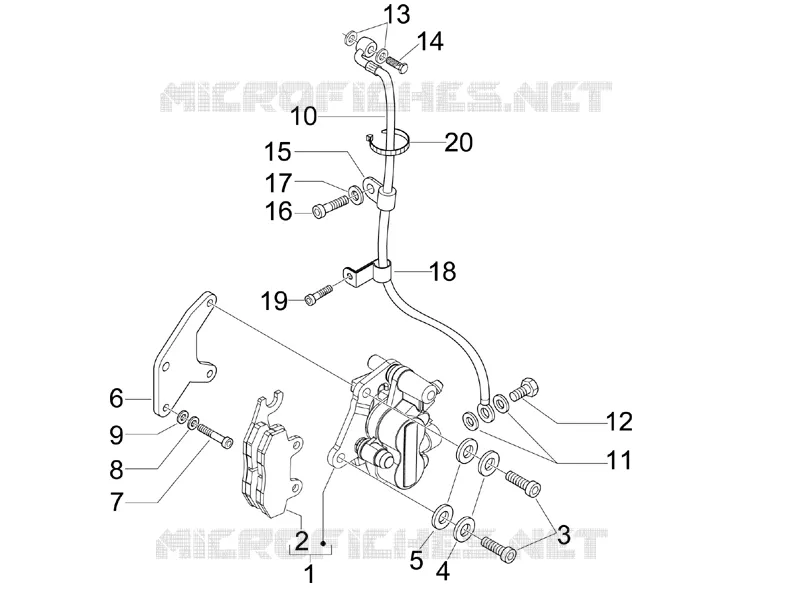 Brakes pipes - Calipers PIAGGIO PIAGGIO-SCOOTER 150 X8 2008  X8 Street Euro 2