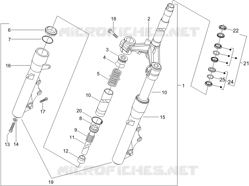 Fork/steering tube - Steering bearing unit PIAGGIO PIAGGIO-SCOOTER 150 X8 2006  X8 Street Euro 2