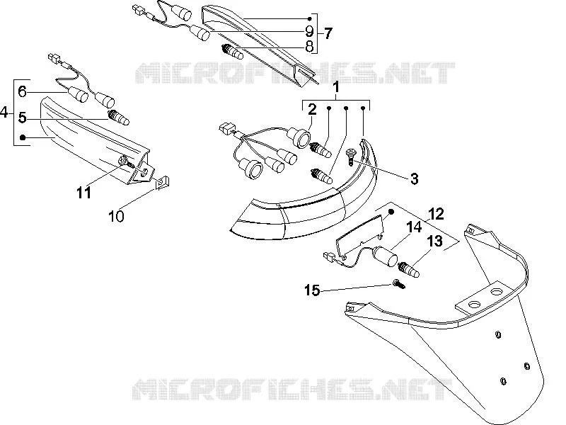 Rear headlamps - Turn signal lamps PIAGGIO PIAGGIO-SCOOTER 150 X8 2008  X8 Street Euro 2