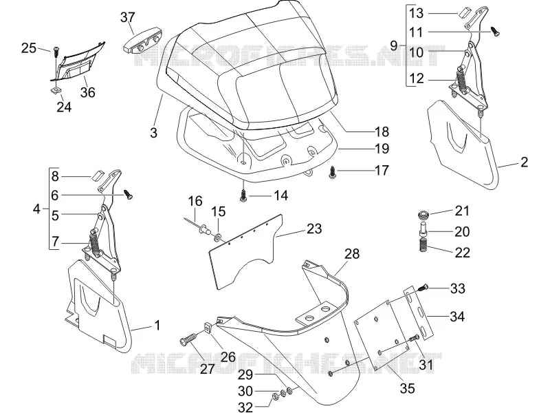 Rear cover - Splash guard PIAGGIO PIAGGIO-SCOOTER 250 X8 2006  X8 ie