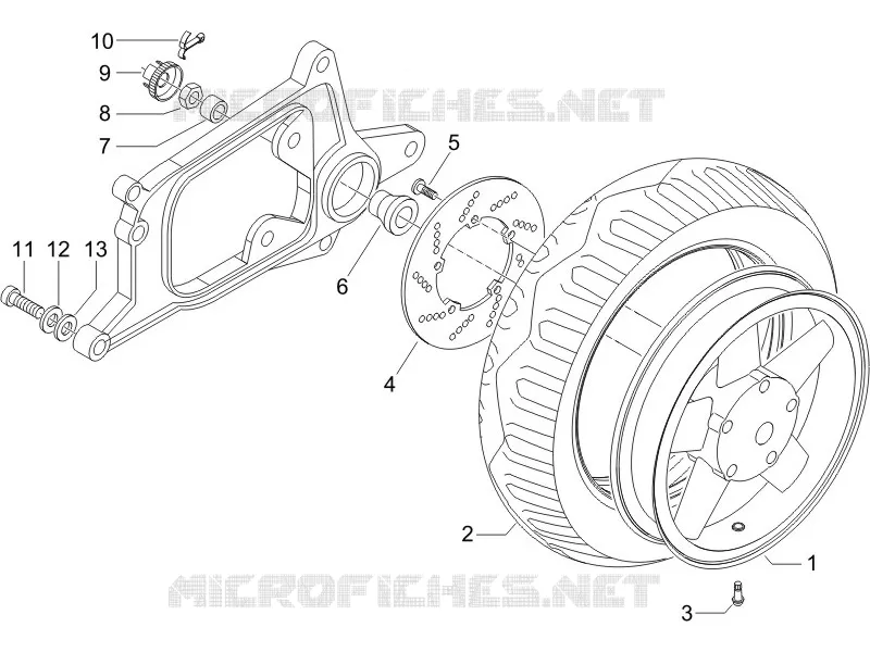 Rear wheel PIAGGIO PIAGGIO-SCOOTER 250 X8 2008  X8 ie