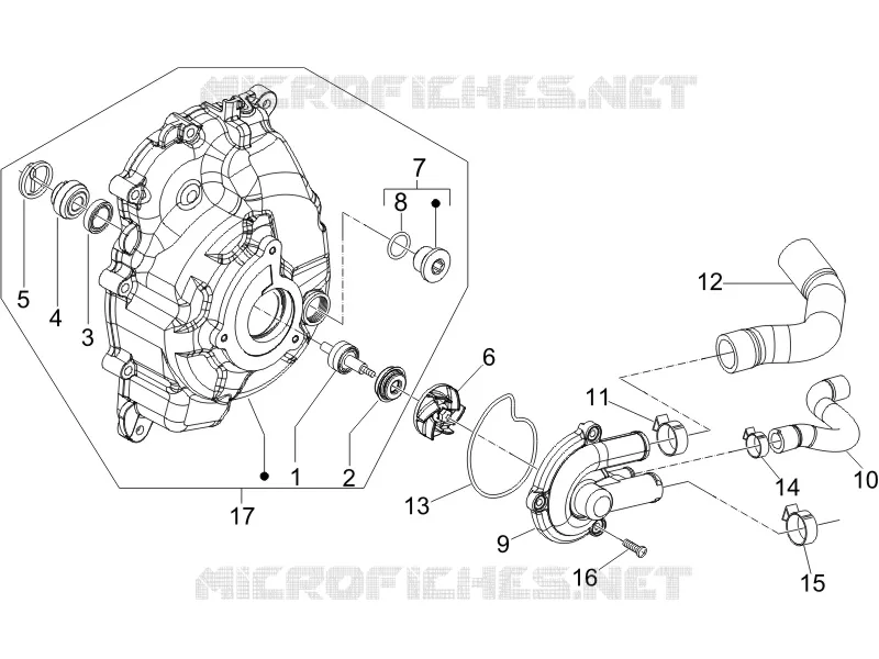 Cooler pump PIAGGIO PIAGGIO-SCOOTER 250 X8 2005  X8 ie