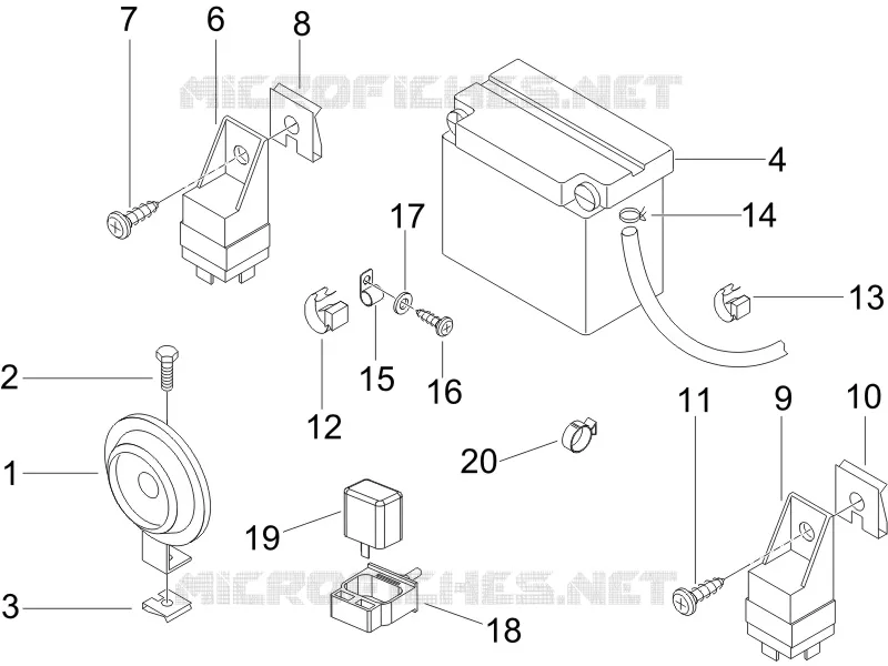 Remote control switches - Battery - Horn PIAGGIO PIAGGIO-SCOOTER 250 X8 2006  X8 ie