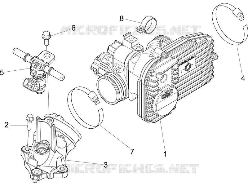Throttle body - Injector - Union pipe PIAGGIO PIAGGIO-SCOOTER 250 X8 2007  X8 ie