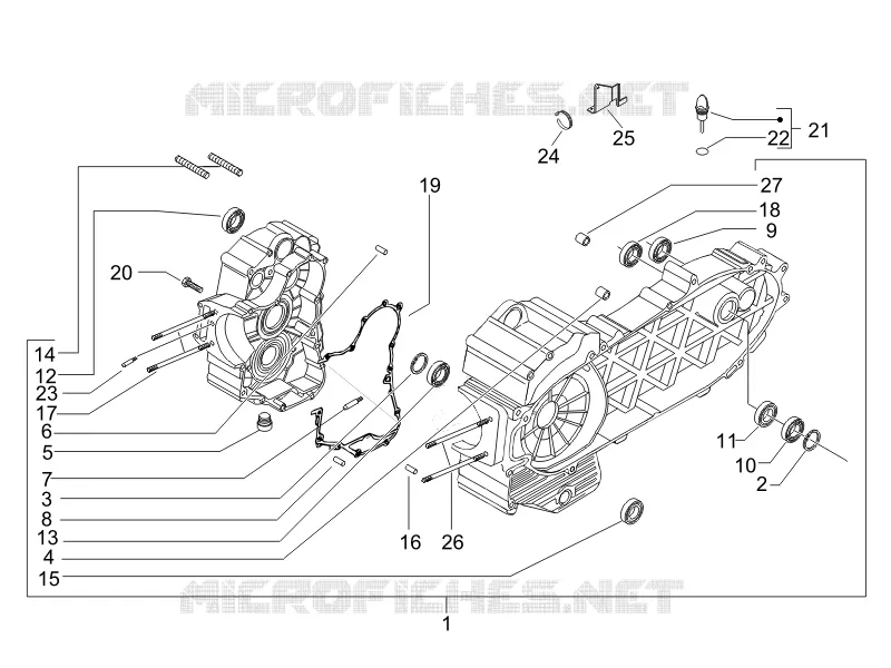 Crankcase PIAGGIO PIAGGIO-SCOOTER 400 X8 2007  X8 ie (Euro 3)