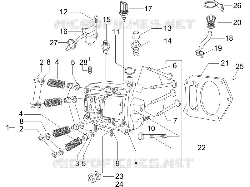 Head unit - Valve PIAGGIO PIAGGIO-SCOOTER 400 X8 2007  X8 ie (Euro 3)