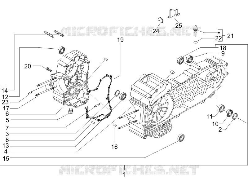 Crankcase PIAGGIO PIAGGIO-SCOOTER 400 X8 2006  X8 ie Euro 3