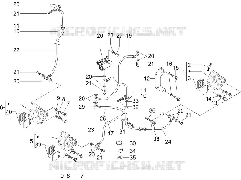 Brakes pipes - Calipers PIAGGIO PIAGGIO-SCOOTER 125 X9 2007  X9 Evolution Euro 3